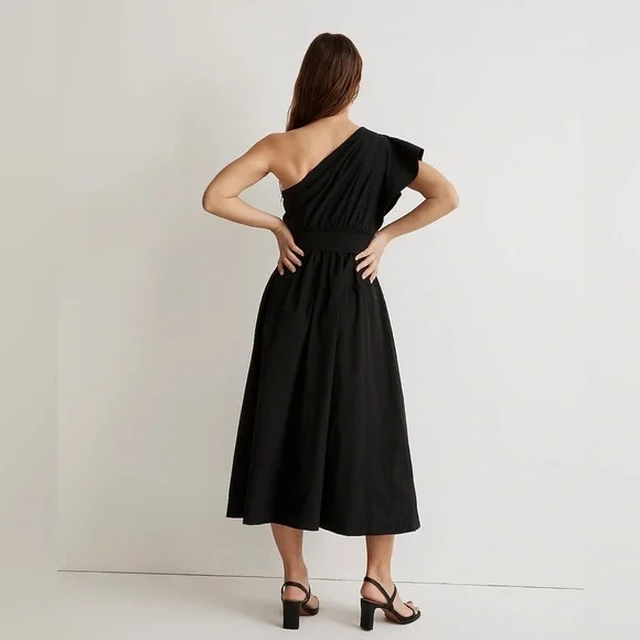 Madewell Ruffle One-Shoulder Midi Dress - Picture 6 of 16